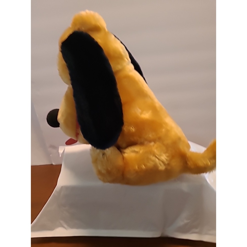Vintage‎ Disney PLUTO 10" Plush! Original Pluto Dog Walt Disney Tan Red Black - Picture 3 of 9